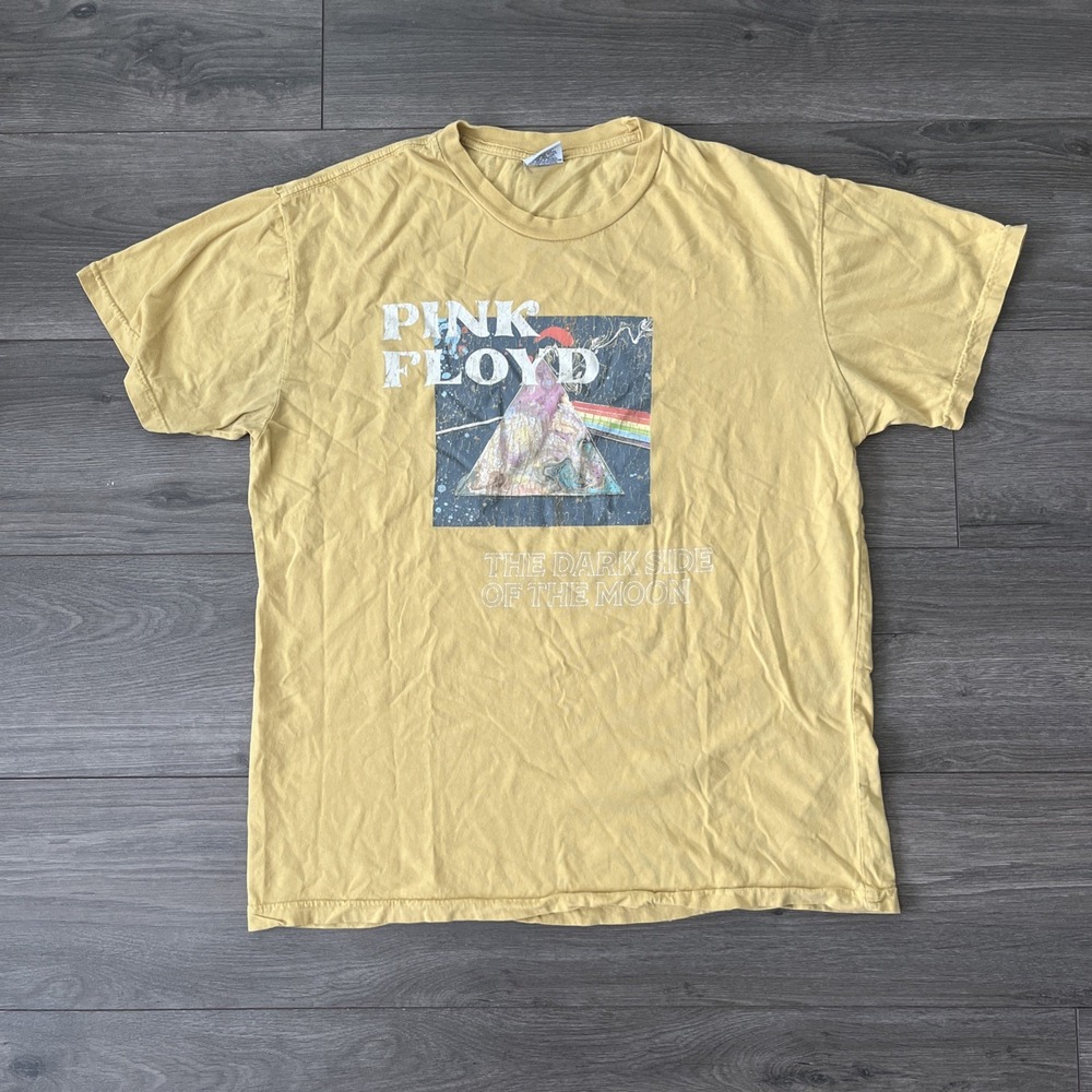Pink Floyd Mens S/M T Shirt Yellow Short Sleeve